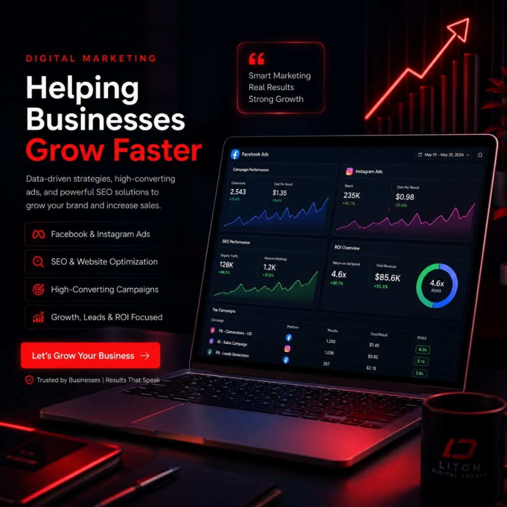 Facebook Ads Expert; Meta Ads Expert; Instagram Ads Expert; Digital Marketing Expert; SEO Specialist; Lead Generation Expert; Facebook Ads; Instagram Ads; Digital Marketing; SEO; Hire Digital Marketer; Marketing Services; Business Growth; Ecommerce Marketing; Sales Funnel; Conversion Expert; badiuzzaman liton; Liton Digital Agency;